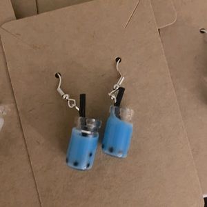 Blue boba ear ring💙